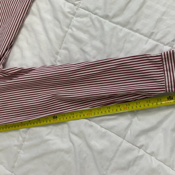 Tommy Hilfiger Red and White Striped Long Sleeve Mens Shirt - Picture 14 of 15